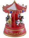 Battery-operated Christmas carousel with horses with music and