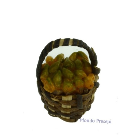 Cesta lux ø 2,7 con peras Mondo Presepi