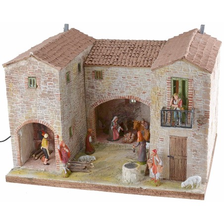 Casita enlucida con horno funcionando iluminado completo de