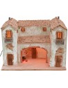 Casale stuccato con fuoco funzionante illuminato cm 50x40x35 h