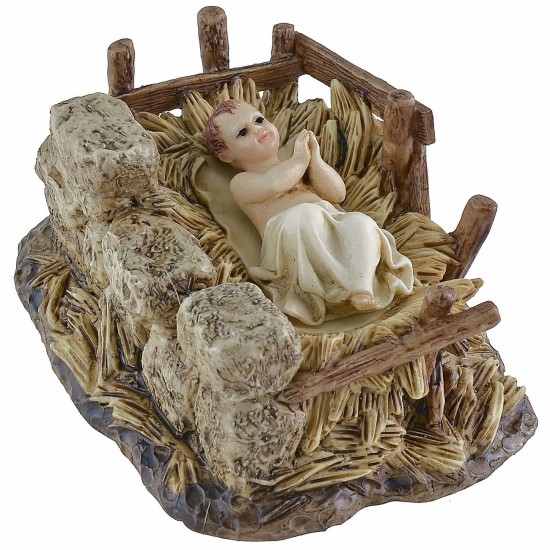 Jesus Child with cradle in resin Landi Moranduzzo series 15 cm
