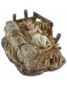 Gesù Bambino con culla in resina Landi Moranduzzo serie 15 cm