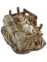 Niño Jesús con cuna de resina Landi Moranduzzo serie 15 cm