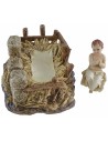 Niño Jesús con cuna de resina Landi Moranduzzo serie 15 cm