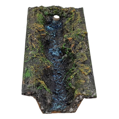 Arroyo de resina modular de 22x8,5x3,5 cm de altura para belén.