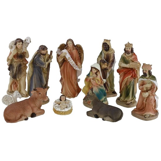 Conjunto de Natividad de 11 figuras en serie de 20 cm en resina