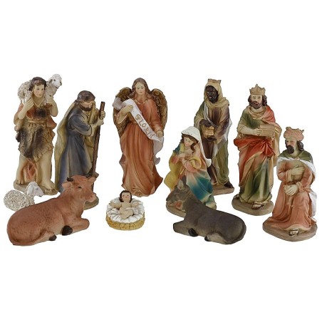 Conjunto de Natividad de 11 figuras en serie de 20 cm en resina