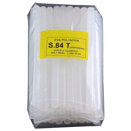 1 kg di colla a caldo trasparente ø 12 mm L.200 mm