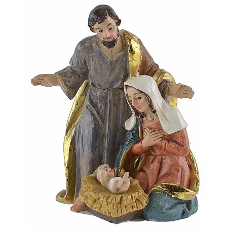Natividad en resina de 6,5x6x9,3 cm de altura, resina, José, María.