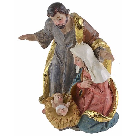Natividad en resina de 6,5x6x9,3 cm de altura, resina, José, María.