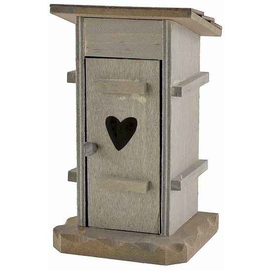 Letrina de madera para pesebre de 7x6x12 cm, madera, altura, puerta.