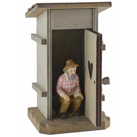 copy of Latrina in legno per presepe cm 6x6x13 h