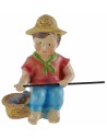Pescador sentado en resina cm 10 estilo infantil Oliver
