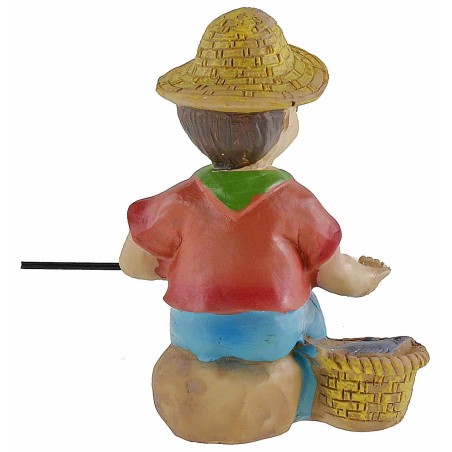 Pescatore seduto in resina cm 10 stile bambino Oliver