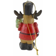 Appendino renna con cappello in resina cm 9,3 h cappello 2