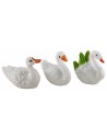 Set 4 cigni e 2 oche in pvc per statuine da 8-10 cm oche