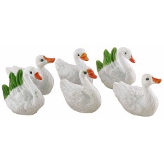 Conjunto de 4 cisnes y 2 gansos de PVC para figuras de 8-10 cm. 2