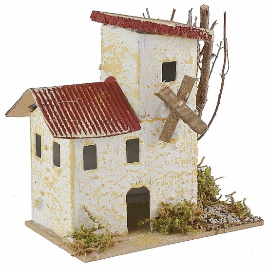 Conjunto de 6 grupos de casitas para belén de 10x6,5x5-11 cm de altura grupos.