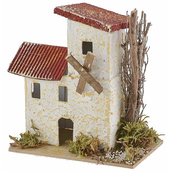 Set 6 gruppi di casette per presepe cm 10x6,5x5-11 h gruppi