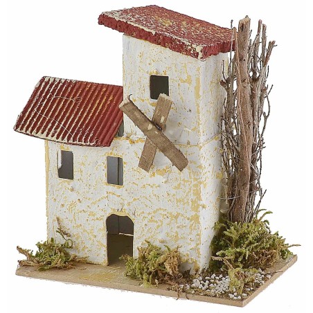 Conjunto de 6 grupos de casitas para belén de 10x6,5x5-11 cm de altura grupos.