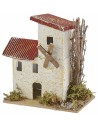 Set of 6 groups of nativity scene houses 10x6.5x5-11 cm h