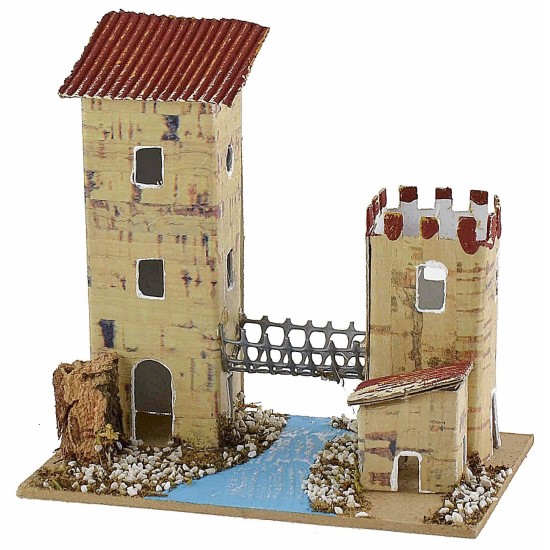 Conjunto de 6 grupos de casitas para belén de 10x6,5x5-11 cm de