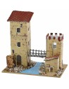 Set of 6 groups of nativity scene houses 10x6.5x5-11 cm h