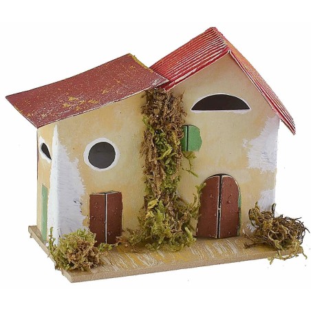 Set 6 gruppi di casette per presepe cm 10x6,5x5-11 h gruppi