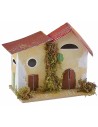 Set of 6 groups of nativity scene houses 10x6.5x5-11 cm h