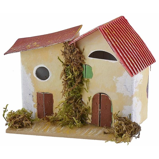 Conjunto de 6 grupos de casitas para belén de 10x6,5x5-11 cm de altura grupos.