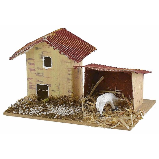 Set 6 gruppi di casette per presepe cm 10x6,5x5-11 h gruppi