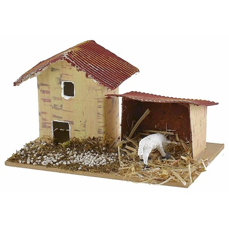 Set 6 gruppi di casette per presepe cm 10x6,5x5-11 h gruppi