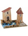 Set 6 gruppi di casette per presepe cm 10x6,5x5-11 h gruppi