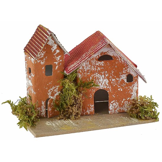 Conjunto de 6 grupos de casitas para belén de 10x6,5x5-11 cm de
