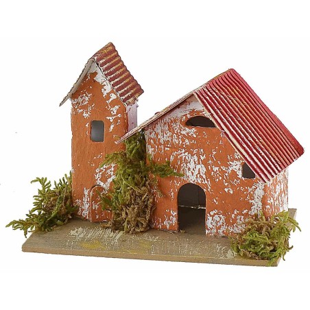 Conjunto de 6 grupos de casitas para belén de 10x6,5x5-11 cm de