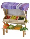 Puesto con frutas y verduras de cera de 10,5x7,5x13,5 cm h
