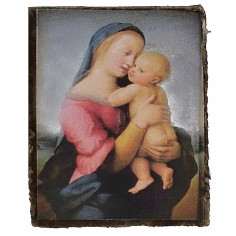 Quadro con icona Madonna con bambino cm 3,2x4 h quadro