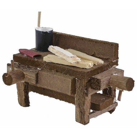Banco da lavoro falegname cm 6x4x3,5 h per statue da 8 cm