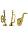 Set of 3 miniature wind musical instruments