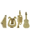 Conjunto de 4 instrumentos musicales en miniatura