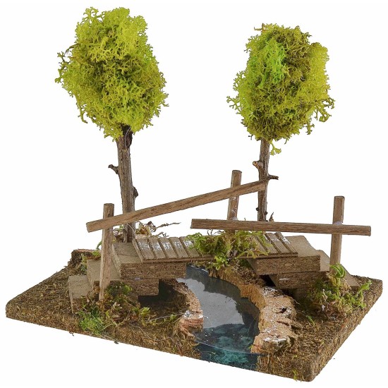 Río curva izquierda modular con puente cm 20x14,5x16,5 h para