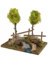 Río curva izquierda modular con puente cm 20x14,5x16,5 h para