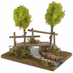 Río curva izquierda modular con puente cm 20x14,5x16,5 h para 2
