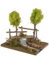 Modular left curved river with bridge 20x14.5x16.5 cm h for