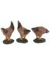 Set 3 galline in resina per statuine da 15-20 cm