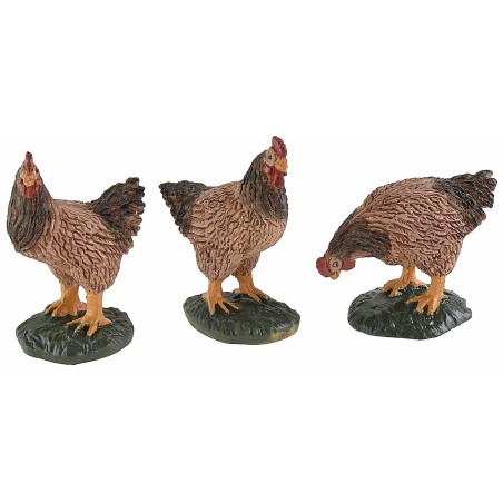 Set 3 galline in resina per statuine da 15-20 cm