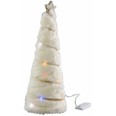 Albero con pelliccia beige h 28,5 cm pelliccia, casa, beige 2