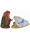 Nativity series 12 cm in terracotta and fabric with reclining