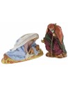 Natività serie 12 cm in terracotta e tessuto con Madonna
