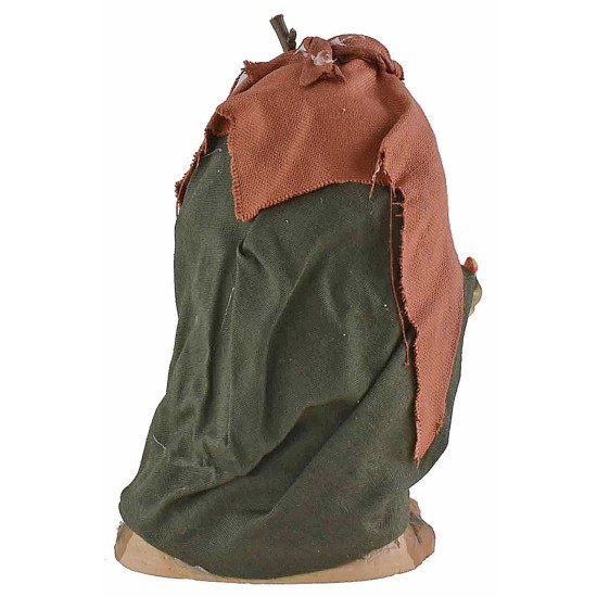 Natività serie 12 cm in terracotta e tessuto con Madonna